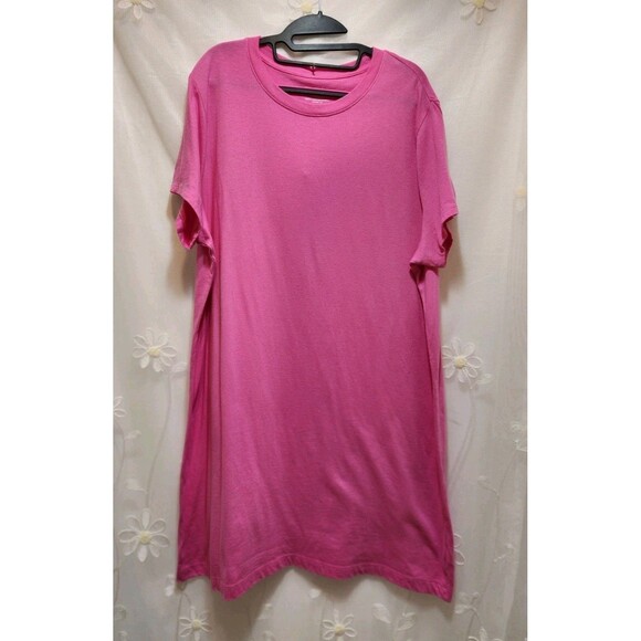 Time And Tru Women XL Pink Shirt Dress Loungewear Sleep Nightgown Loose Pajama - Picture 1 of 12